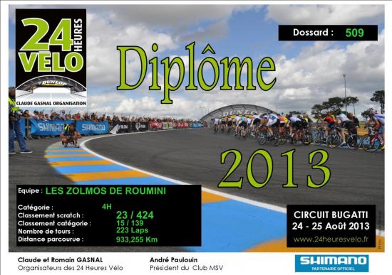 Les Zolmos au 24 heures vélo 2013